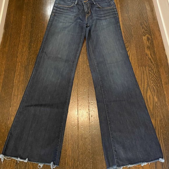 J Brand Wide Leg Flare Jeans, raw edge. Sz 28 - Picture 1 of 10
